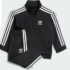 Adidas Black and White Striped Tracksuit
